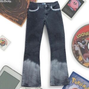 Holiday Studio Grey Y2K Bleach Washed Skinny Flared Jeans 28 Waist